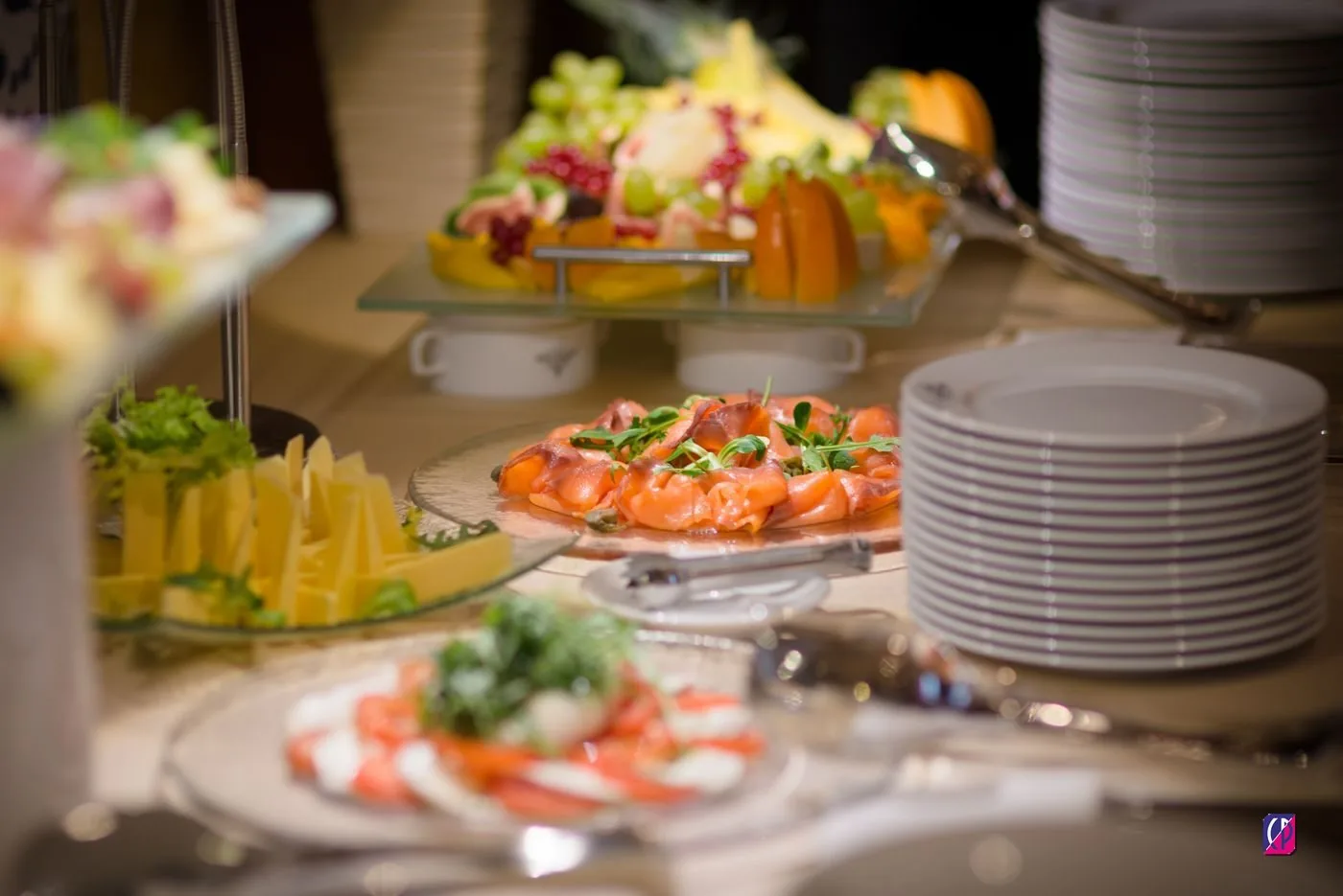 Catering buffet spread - catering clients supplied by Channel Packaging